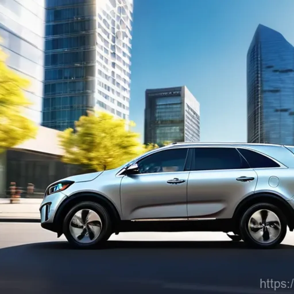 기아 쏘렌토 하이브리드 주행 거리 - **Prompt 1: Urban Efficiency and Comfort**
    A modern Kia Sorento Hybrid, sleek and silver, gracef...