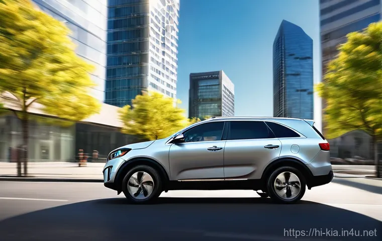 기아 쏘렌토 하이브리드 주행 거리 - **Prompt 1: Urban Efficiency and Comfort**
    A modern Kia Sorento Hybrid, sleek and silver, gracef...