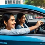 기아 모닝과 쉐보레 스파크 비교 - **Prompt:** A sleek, modern Kia Morning hatchback in a vibrant metallic color (like bright blue or r...