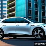 Home 22 기아 전기차 시장 점유율 - A sleek Kia EV6 electric car in a vibrant urban setting, showcasing its modern and sporty exterior d...